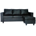 Deco L Shape Sofa Black