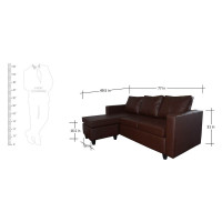 Deco L Shape Sofa Brown