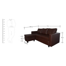 Deco L Shape Sofa Brown