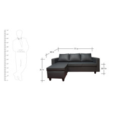 Deco L Shape Sofa Grey