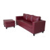 Deco L Shape Sofa Maroon