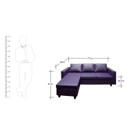 Deco L Shape Sofa Purple