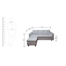 Deco L Shape Sofa White